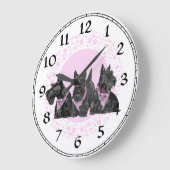 Scottish Terrier Clock Große Wanduhr (Winkel)