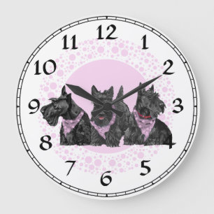 Scottish Terrier Clock Große Wanduhr
