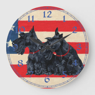 Scottish Terrier Clock Große Wanduhr