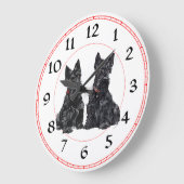 Scottish Terrier Clock Große Wanduhr (Winkel)