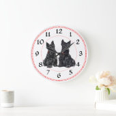 Scottish Terrier Clock Große Wanduhr (Zuhause)