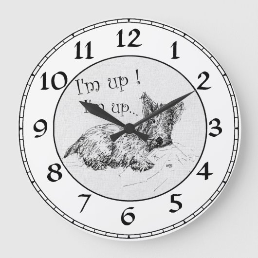 Scottish Terrier Clock Große Wanduhr (Vorderseite)