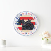 Scottish Terrier Clock Große Wanduhr (Zuhause)