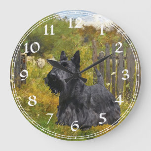 Scottish Terrier Clock Große Wanduhr