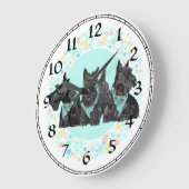 Scottish Terrier Clock Große Wanduhr (Winkel)