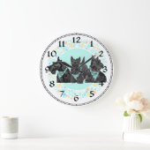 Scottish Terrier Clock Große Wanduhr (Zuhause)