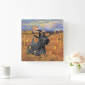 Scottish Terrier Clock Quadratische Wanduhr (Zuhause)
