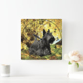 Scottish Terrier Clock Quadratische Wanduhr (Zuhause)