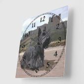 Scottish Terrier Clock Quadratische Wanduhr (Winkel)