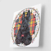 Scottish Terrier Clock Quadratische Wanduhr (Winkel)