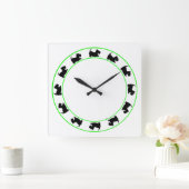Scottish Terrier Clock Quadratische Wanduhr (Zuhause)