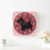 Scottish Terrier Clock Quadratische Wanduhr (Zuhause)