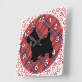 Scottish Terrier Clock Quadratische Wanduhr (Winkel)