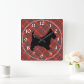 Scottish Terrier Clock Quadratische Wanduhr (Zuhause)