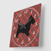 Scottish Terrier Clock Quadratische Wanduhr (Winkel)