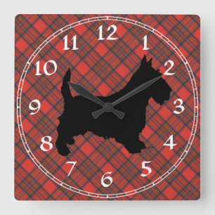 Scottish Terrier Clock Quadratische Wanduhr