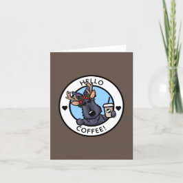 Scottish Terrier Coffee Lover Weihnachtskarte Dankeskarte