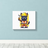 Scottish Terrier Construction Worker Leinwanddruck (Insitu (Holzboden))