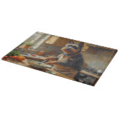 Scottish Terrier Cooking in Kitchen Schneidebrett (Ecke)