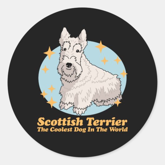 Scottish Terrier Cooler Hund Scottie Runder Aufkleber (Vorderseite)