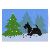 Scottish Terrier Decoration Christmas Tree Card (Vorderseite (Horizontal))