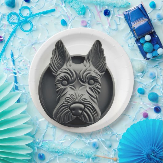 Scottish Terrier Dog 3D Inspiriert Pappteller (Party)