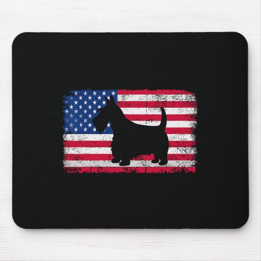 Scottish Terrier Dog 4. Juli Patriotic Amerika Mousepad (Vorne)