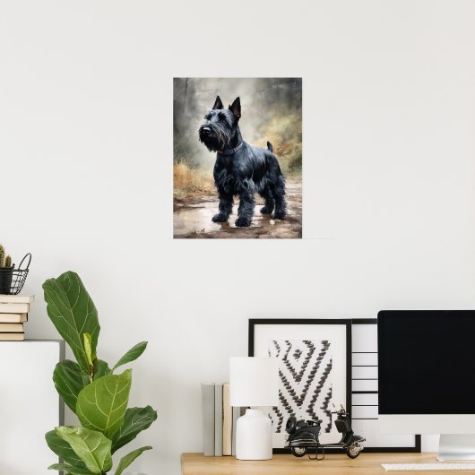 Scottish Terrier Dog Art Print Poster (Heimbüro)