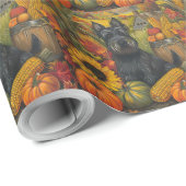 Scottish Terrier Dog Autumn Harvest Erntedank Geschenkpapier (Rolleneckpunkt)