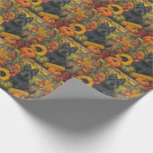 Scottish Terrier Dog Autumn Harvest Erntedank Geschenkpapier (Ecke)