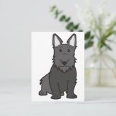 Scottish Terrier Dog Cartoon Postkarte (Stehend Vorderseite)