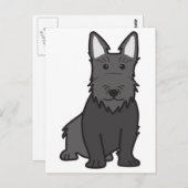 Scottish Terrier Dog Cartoon Postkarte (Vorne/Hinten)