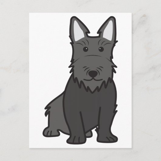 Scottish Terrier Dog Cartoon Postkarte (Vorderseite)