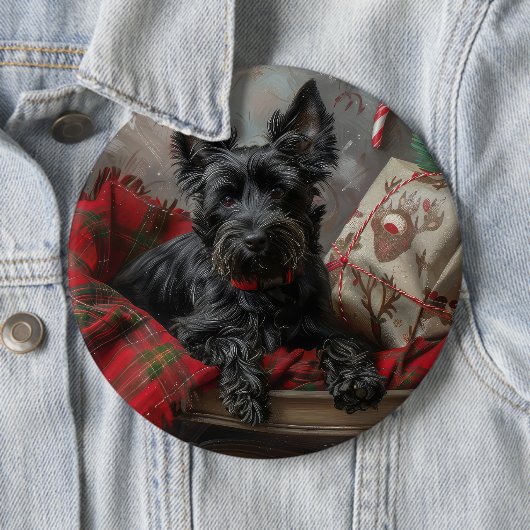 Scottish Terrier Dog Christmas Button (Beispiel)