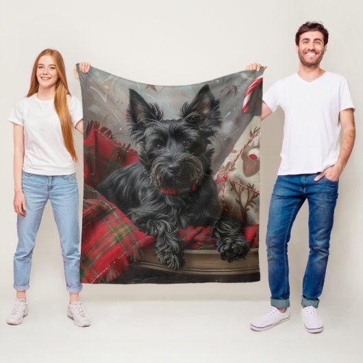 Scottish Terrier Dog Christmas Fleecedecke (Beispiel)
