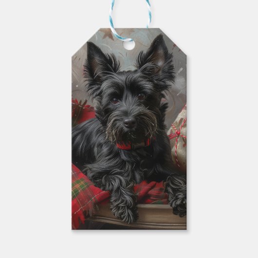 Scottish Terrier Dog Christmas Geschenkanhänger (Vorderseite)