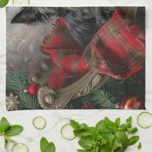 Scottish Terrier Dog Christmas Geschirrtuch (Gefaltet)