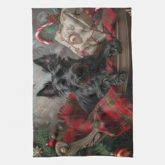 Scottish Terrier Dog Christmas Geschirrtuch (Vertikal)