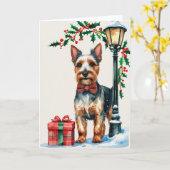 Scottish Terrier Dog Christmas Grußkarte Karte (Gelbe Blume)