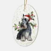 Scottish Terrier Dog Christmas Holly Keramik Ornament (Links)