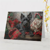 Scottish Terrier Dog Christmas Karte (Gelbe Blume)