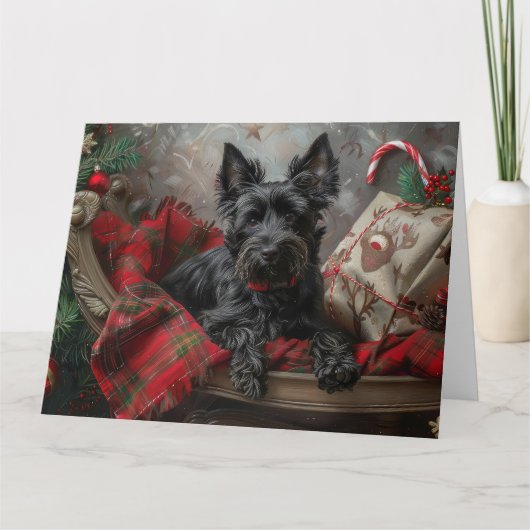 Scottish Terrier Dog Christmas Karte (Vorderseite)
