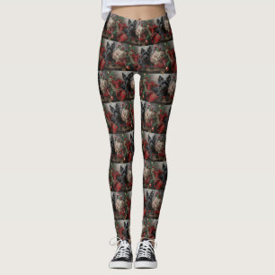 Scottish Terrier Dog Christmas Leggings