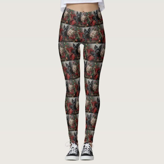 Scottish Terrier Dog Christmas Leggings (Vorderseite)