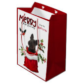 Scottish Terrier Dog Christmas Mittlere Geschenktüte (Rückseite Schrägansicht)