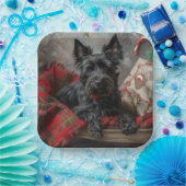 Scottish Terrier Dog Christmas Pappteller (Party)