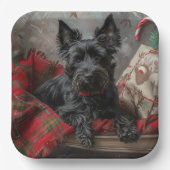 Scottish Terrier Dog Christmas Pappteller (Vorderseite)