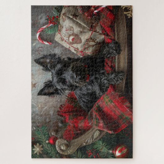 Scottish Terrier Dog Christmas Puzzle (Vertikal)