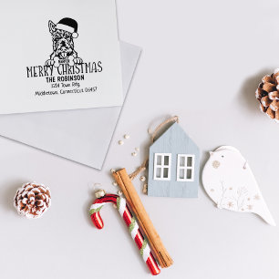 Scottish Terrier Dog Christmas Rücksendeadresse Gummistempel