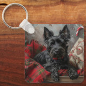 Scottish Terrier Dog Christmas Schlüsselanhänger (Vorderseite)